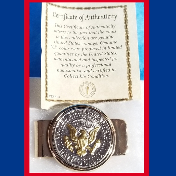 Other - JFK Half Dollar coin money clip layered with gold numismatic Presidential Seal